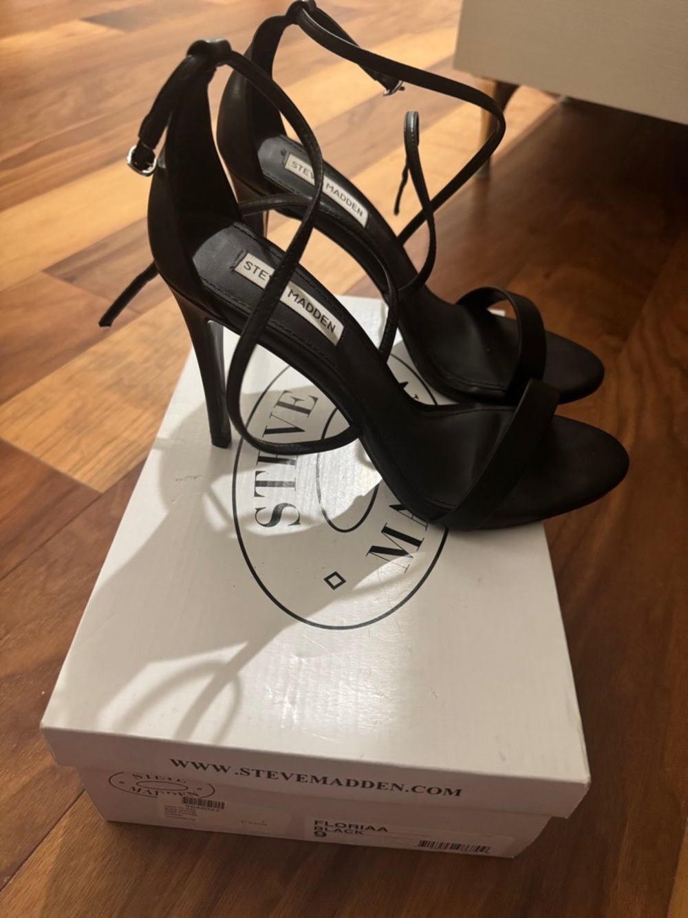 Steve Madden Black Strappy Stiletto Heels